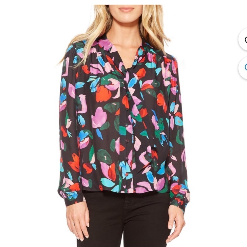 Equipment silk eclipse blouse print pattern size small